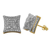 3D X Kite Gold CZ Micro Pave Hip Hop Earrings