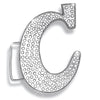 C Initial Jumbo Belt Buckle Rhodium