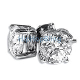 7mm Round Signity CZ Sterling Silver Solitaire Earrings