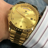 IceTime Falcon Gold Steel .12cttw Diamond Watch