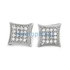 32 Stones Kite CZ Micro Pave Iced Out Earrings .925 Silver