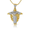 Jesus Crucifix Mini Micropave CZ Gold Pendant