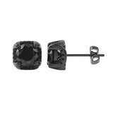 CZ Setting Stud Black Bling Bling Earrings