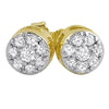 Gold Cluster CZ Bling Bling Earrings