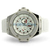 Big Solid Silver Watch White Band