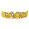 Polished 4 Open Tooth CZ Bling Bling Gold Grillz Top Teeth