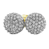 Cylinder CZ Gold Bling Bling Earrings