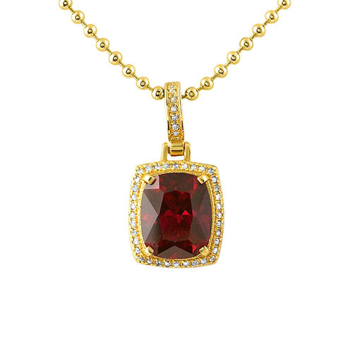 Diamond .21 Carat Lab Ruby Rick Ross Style Pendant