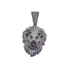 Lion Head Red Eyes CZ Hip Hop Pendant .925 Silver