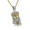 SOLID Micro Mini Gold Jesus Piece Pendant .925 Silver