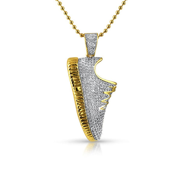 3D Sneaker Shoe Bling Bling Gold Hip Hop Pendant