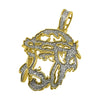 Jesus Face Outline .37cttw Diamond Hip Hop Pendant 10K Yellow Gold