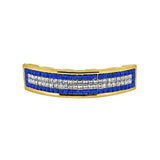 Princess Cut Custom Blue Top Gold Grillz