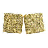 3D Square Lemonade CZ Bling Bling Earrings