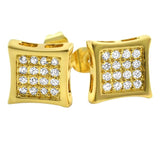 Kite 32 Stone CZ Gold Bling Bling Earrings