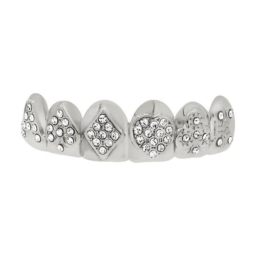 Poker Grillz Silver Teeth Top