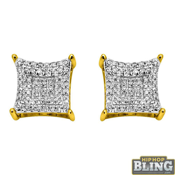 10K Yellow Gold Kite .23cttw Diamond Earrings