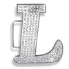 L Initial Jumbo Belt Buckle Rhodium