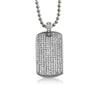 CZ Bling Bling Dog Tag Medium Pendant Rhodium