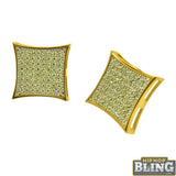 Canary CZ Gold XXL Kite Hip Hop Earrings