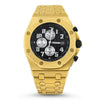 Gold Octagon Stainless Steel Black Dial Watch