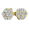 Big Cluster 3D Gold CZ Bling Bling Earrings