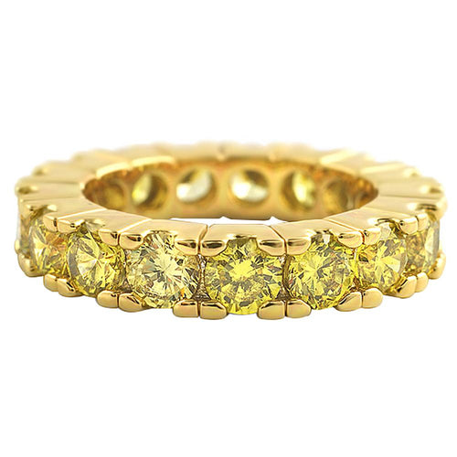 Eternity CZ Ring Lemonade Canary on Gold