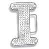 I Initial Jumbo Belt Buckle Rhodium