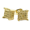 Small 3D Lemonade Cube Micro Pave Earrings