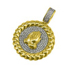 .925 Silver Prayer Hands Gold Cuban CZ Bling Pendant