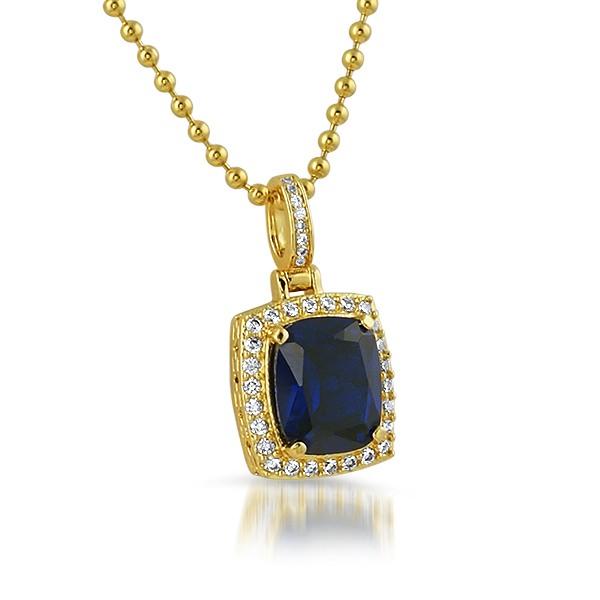 Rick Ross Style Blue Gem .925 Silver Pendant