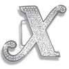 X Initial Jumbo Belt Buckle Rhodium