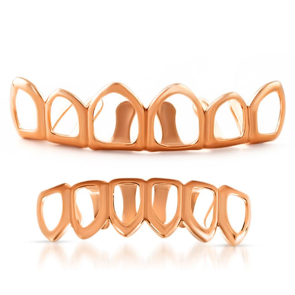 Rose Gold Grillz 5 Teeth Outline Set