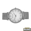 Slim Case Steel Mesh Watch White Dial