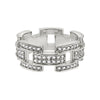 Prez Link Eternity Band Rhodium CZ Bling Bling Ring