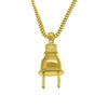 HipHop Gold 3D Hip Hop Plug Pendant w Franco Chain