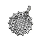 Mega Icey CZ Bling Bling Circle Rhodium Pendant