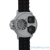 Silver Ice Triple Time Zone Rubber Watch