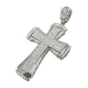 CZ Designer Cross Rhodium Bling Bling Pendant