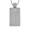 Bling Bling Dog Tag CZ Icey Pendant Rhodium