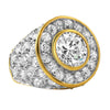 Custom Centerstone Gold CZ Bling Bling Ring